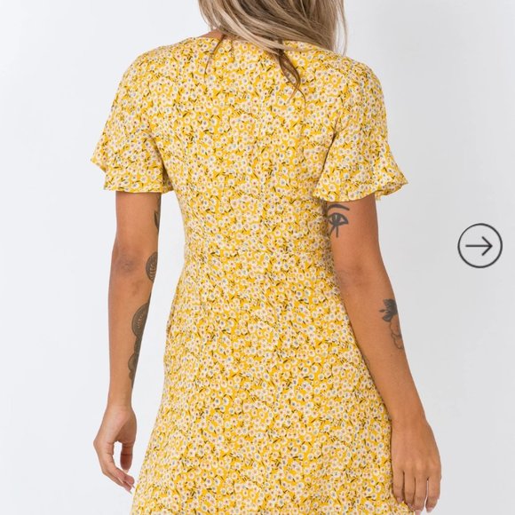 PRINCESS POLLY Same Same Mini Dress Yellow - Picture 2 of 5